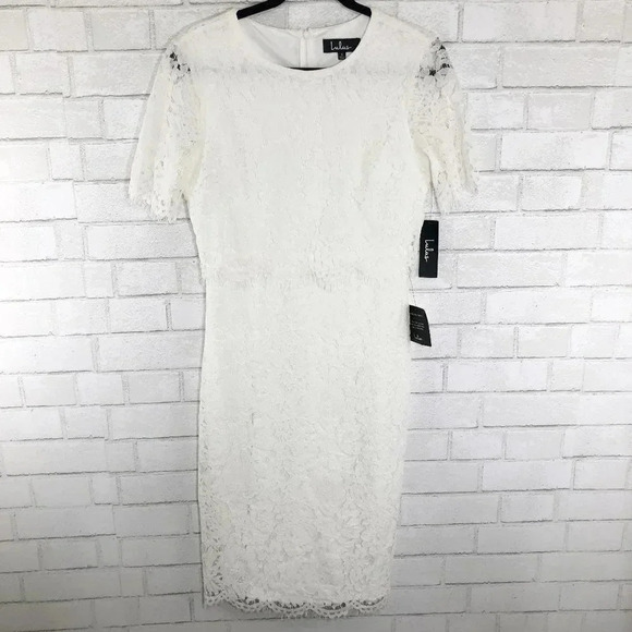LuLus White Lace Cocktail Party Dress Women's Size Small New With Tags - Picture 1 of 7